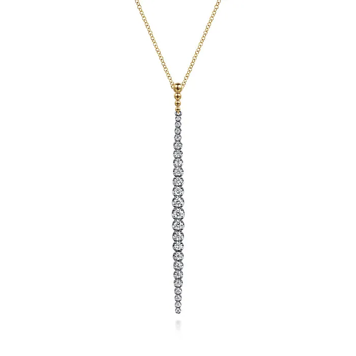 GABRIEL CO Necklaces 14K WhiteYellow Gold Bujukan Diamond Bar Pendant Necklace GABRIEL CO Necklaces 14K WhiteYellow Gold Bujukan Diamond Bar Pendant Necklace