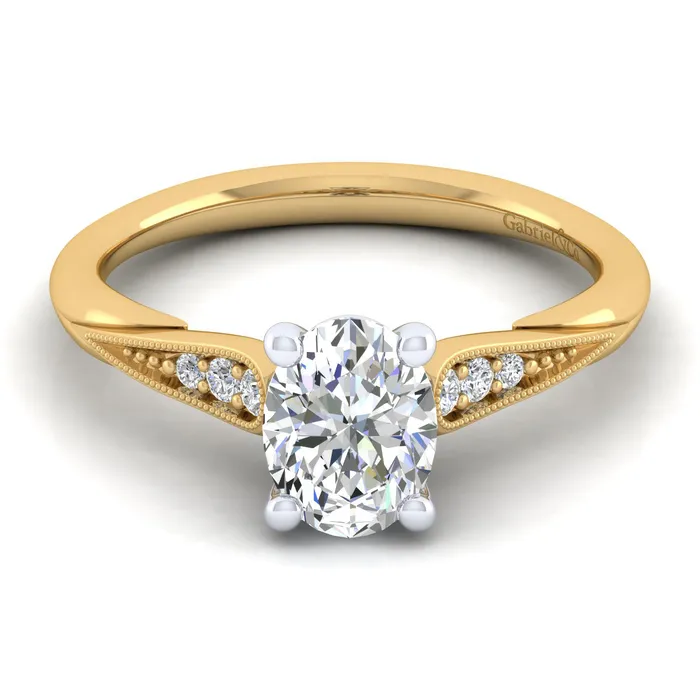 GABRIEL CO Rings 14K WhiteYellow Gold Oval Diamond Engagement Ring Setting Only GABRIEL CO Rings 14K WhiteYellow Gold Oval Diamond Engagement Ring Setting Only