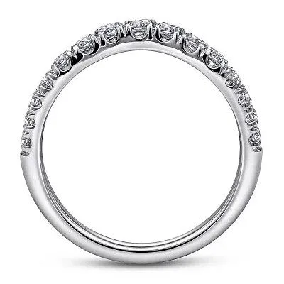 GABRIEL CO Rings Annecy Curved 14K White Gold French Pave Set Diamond Wedding Band 05 ct GABRIEL CO Rings Annecy Curved 14K White Gold French Pave Set Diamond Wedding Band 05 ct