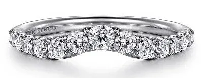 GABRIEL CO Rings Chambery Curved 14K White Gold French Pave Diamond Wedding Band 05 ct GABRIEL CO Rings Chambery Curved 14K White Gold French Pave Diamond Wedding Band 05 ct