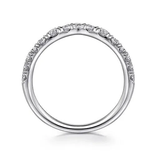 GABRIEL CO Rings Chambery Curved 14K White Gold French Pave Diamond Wedding Band 05 ct GABRIEL CO Rings Chambery Curved 14K White Gold French Pave Diamond Wedding Band 05 ct