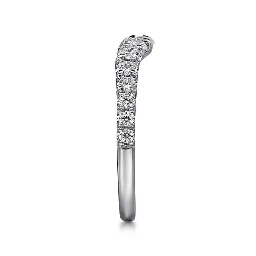 GABRIEL CO Rings Chambery Curved 14K White Gold French Pave Diamond Wedding Band 05 ct GABRIEL CO Rings Chambery Curved 14K White Gold French Pave Diamond Wedding Band 05 ct