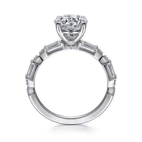 GABRIEL CO Rings Dariella 14K White Gold Round Diamond Engagement Ring Setting Only GABRIEL CO Rings Dariella 14K White Gold Round Diamond Engagement Ring Setting Only