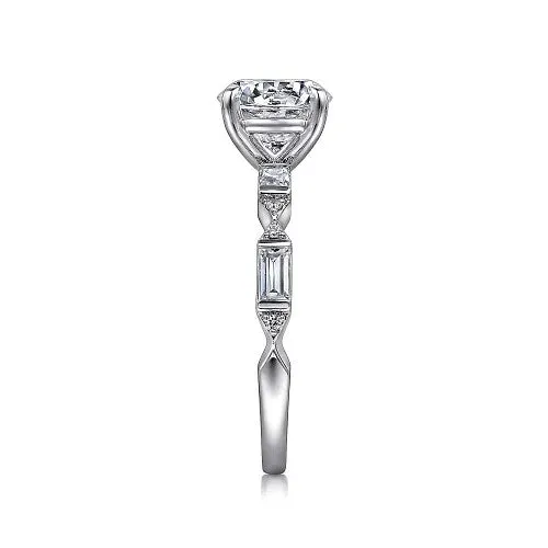 GABRIEL CO Rings Dariella 14K White Gold Round Diamond Engagement Ring Setting Only GABRIEL CO Rings Dariella 14K White Gold Round Diamond Engagement Ring Setting Only