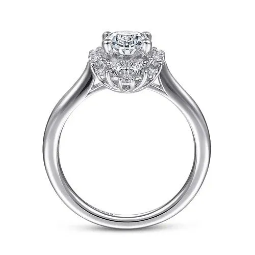 GABRIEL CO Rings Jada 14K White Gold Oval Halo Diamond Engagement Ring Setting Only GABRIEL CO Rings Jada 14K White Gold Oval Halo Diamond Engagement Ring Setting Only