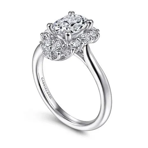 GABRIEL CO Rings Jada 14K White Gold Oval Halo Diamond Engagement Ring Setting Only GABRIEL CO Rings Jada 14K White Gold Oval Halo Diamond Engagement Ring Setting Only