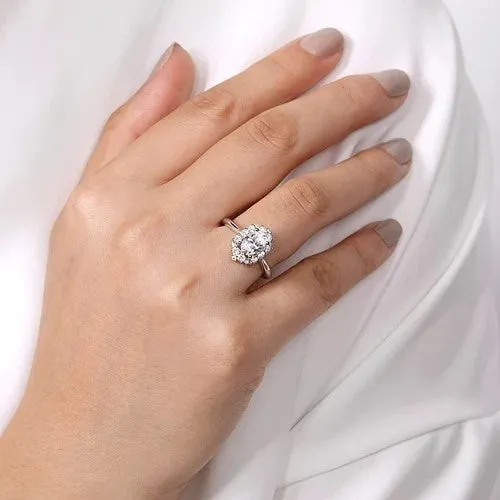 GABRIEL CO Rings Jada 14K White Gold Oval Halo Diamond Engagement Ring Setting Only GABRIEL CO Rings Jada 14K White Gold Oval Halo Diamond Engagement Ring Setting Only