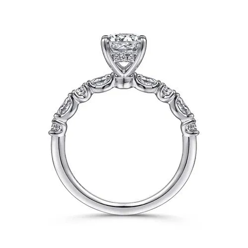 GABRIEL CO Rings Juliet 14K White Gold Round Diamond Engagement Ring Setting Only GABRIEL CO Rings Juliet 14K White Gold Round Diamond Engagement Ring Setting Only