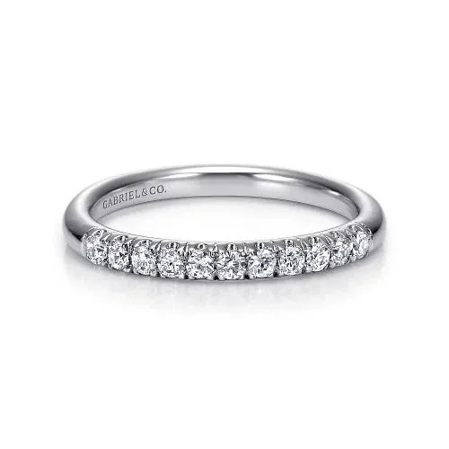 GABRIEL CO Rings Portofino 14K White Gold 11 Stone French Pave Diamond Wedding Band 024 ct GABRIEL CO Rings Portofino 14K White Gold 11 Stone French Pave Diamond Wedding Band 024 ct