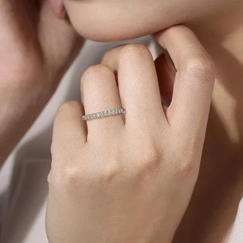 GABRIEL CO Rings Portofino 14K White Gold 11 Stone French Pave Diamond Wedding Band 024 ct GABRIEL CO Rings Portofino 14K White Gold 11 Stone French Pave Diamond Wedding Band 024 ct