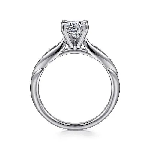 GABRIEL CO Rings Quinn 14K White Gold Round Diamond Channel Set Engagement Ring Setting only center stone not included GABRIEL CO Rings Quinn 14K White Gold Round Diamond Channel Set Engagement Ring Setting only center stone not included