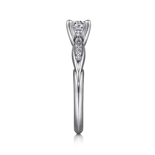 GABRIEL CO Rings Quinn 14K White Gold Round Diamond Channel Set Engagement Ring Setting only center stone not included GABRIEL CO Rings Quinn 14K White Gold Round Diamond Channel Set Engagement Ring Setting only center stone not included