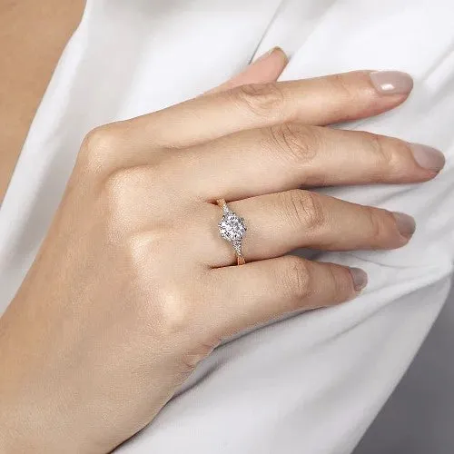 GABRIEL CO Rings Sanna Vintage Inspired 14K WhiteYellow Gold Round Diamond Channel Set Engagement Ring Setting Only GABRIEL CO Rings Sanna Vintage Inspired 14K WhiteYellow Gold Round Diamond Channel Set Engagement Ring Setting Only