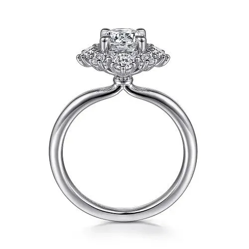 GABRIEL CO Rings Saralynn 14K White Gold Bursting Halo Round Diamond Engagement Ring Setting Only GABRIEL CO Rings Saralynn 14K White Gold Bursting Halo Round Diamond Engagement Ring Setting Only