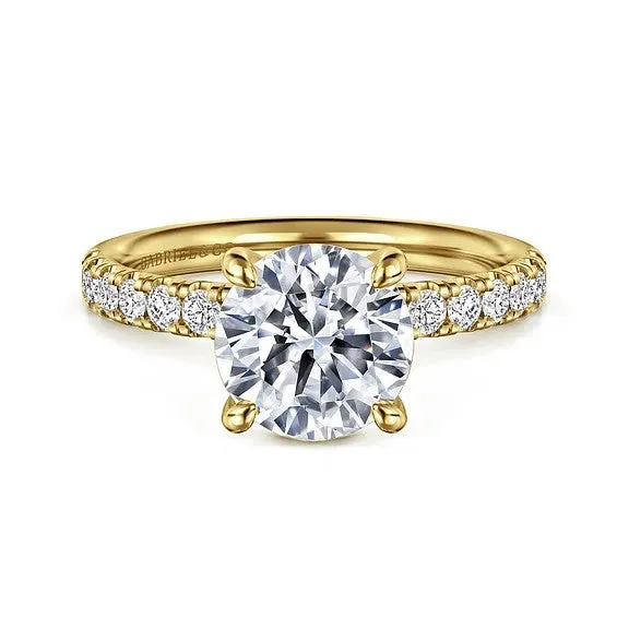 GABRIEL CO Rings Winslow 14K Yellow Gold Round Diamond Engagement Ring Setting Only GABRIEL CO Rings Winslow 14K Yellow Gold Round Diamond Engagement Ring Setting Only