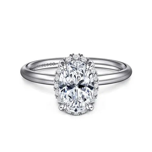 GABRIEL CO Seattle 14K White Gold Oval Hidden Halo Diamond Engagement Ring Setting Only Rings GABRIEL CO Seattle 14K White Gold Oval Hidden Halo Diamond Engagement Ring Setting Only Rings
