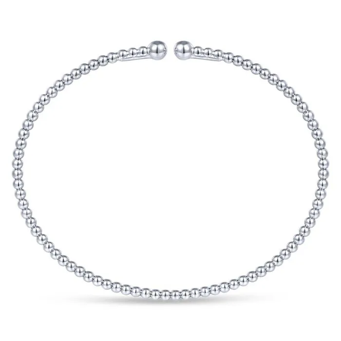 GABRIEL CO Split 14K White Gold Beaded Bujukan Bangle Bracelets