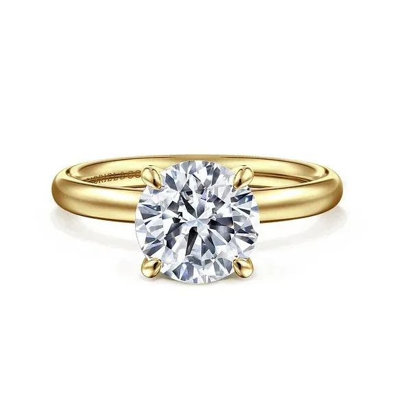 GABRIEL CO Unite 14K Yellow Gold Round Solitaire Diamond Engagement Ring Setting Only Rings GABRIEL CO Unite 14K Yellow Gold Round Solitaire Diamond Engagement Ring Setting Only Rings