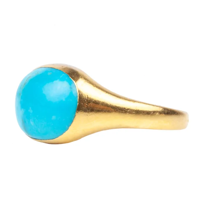 Georgian Era Turquoise Ring Bell Bird Antiques Rings