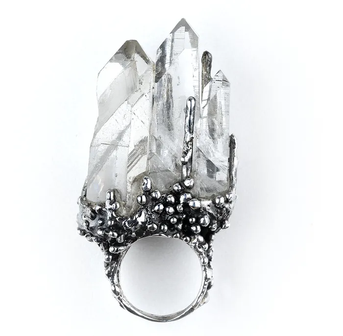 Giardinoblu Rings Clear Quartz Art Piece Ring Unique Piece 
