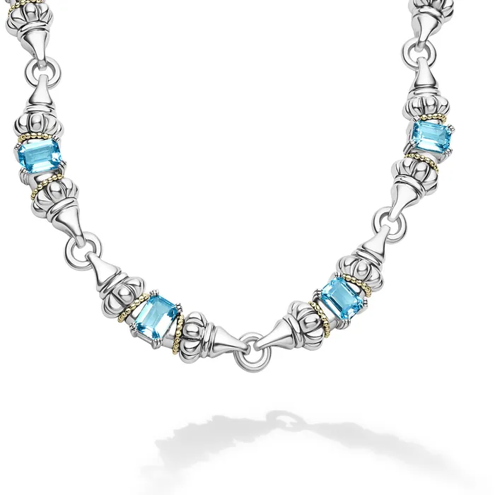 Glacier Swiss Blue Topaz Caviar Necklace LAGOS Necklaces