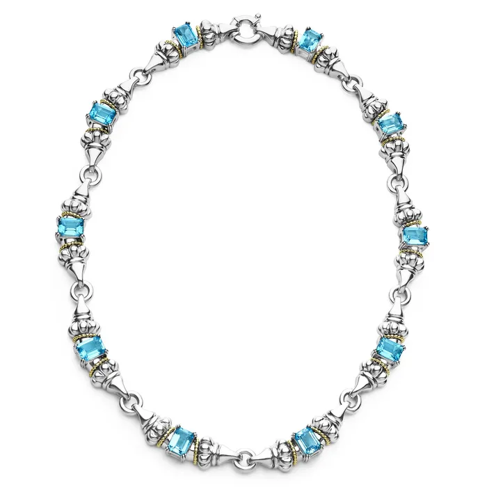 Glacier Swiss Blue Topaz Caviar Necklace LAGOS Necklaces