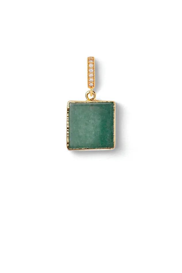 Green Quartz Pave connector Crystal Haze Jewelry Earrings