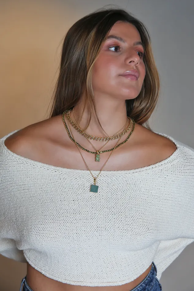 Green Quartz Pave connector Crystal Haze Jewelry Earrings