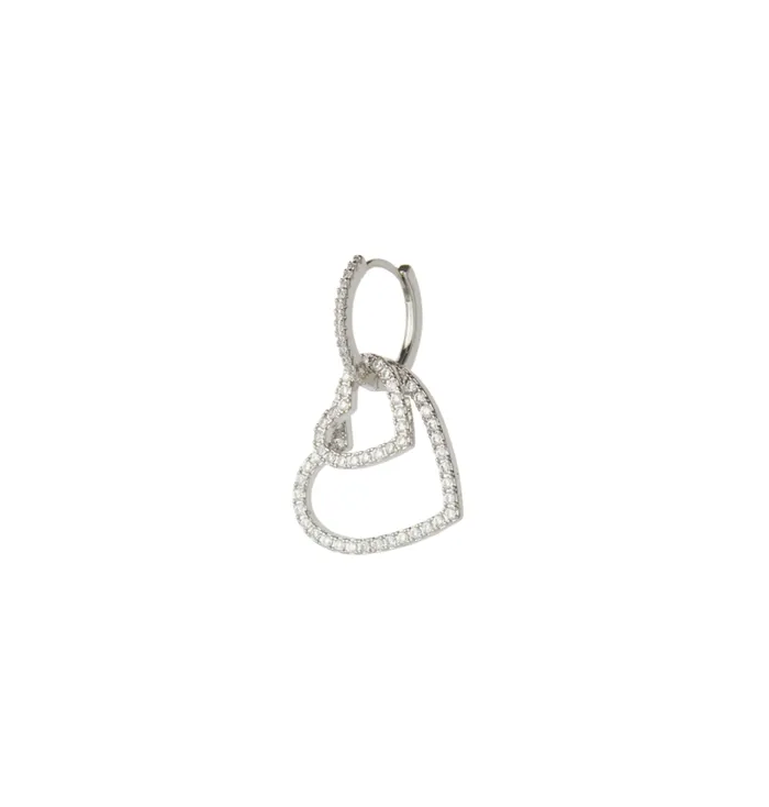 Heart Collector Earring Silver Crystal Haze Jewelry Earrings