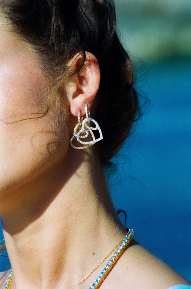 Heart Collector Earring Silver Crystal Haze Jewelry Earrings