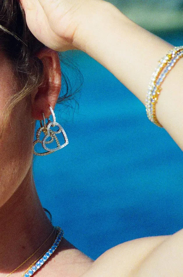 Heart Collector Earring Silver Crystal Haze Jewelry Earrings