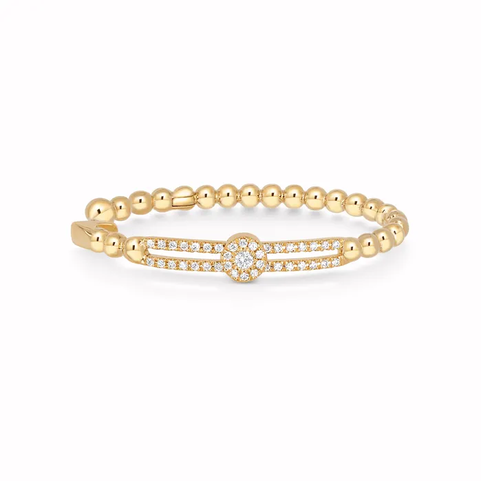 HULCHI BELLUNI Earrings Diamond Oval Bead Hoop Earrings