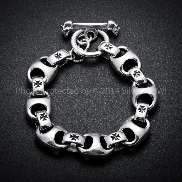 Iron Cross Mens Bracelet silverwow Bracelets