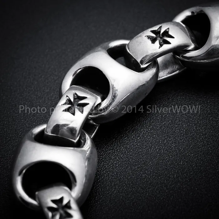 Iron Cross Mens Bracelet silverwow Bracelets