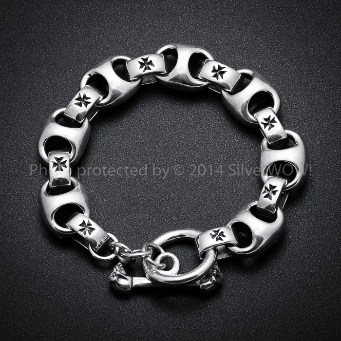 Iron Cross Mens Bracelet silverwow Bracelets