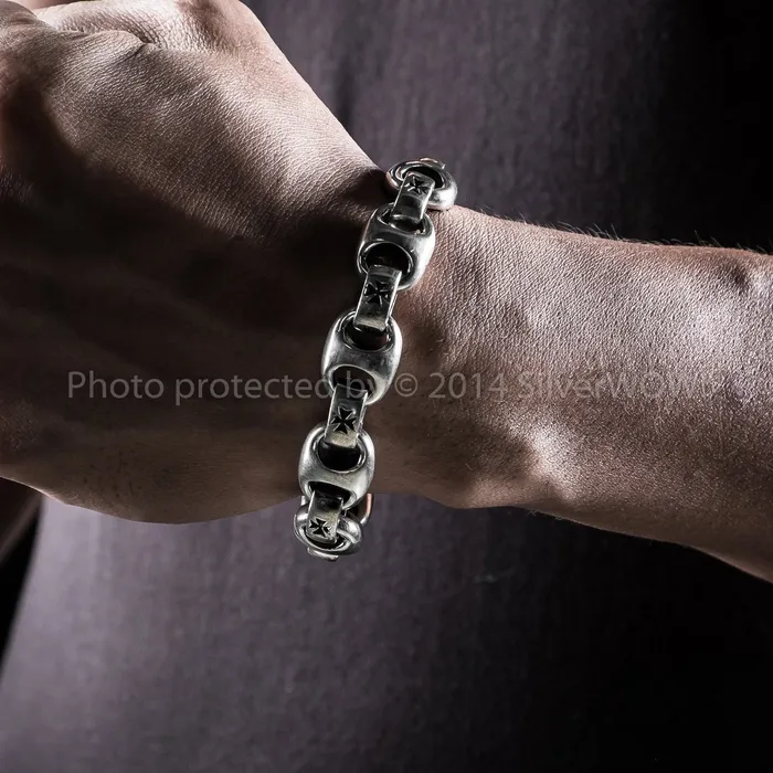 Iron Cross Mens Bracelet silverwow Bracelets