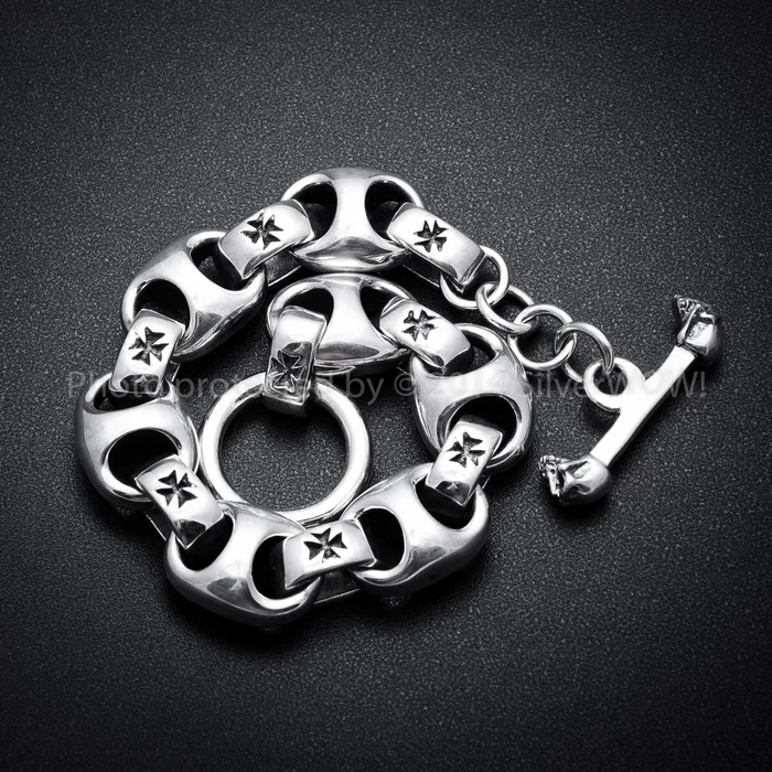 Iron Cross Mens Bracelet silverwow Bracelets