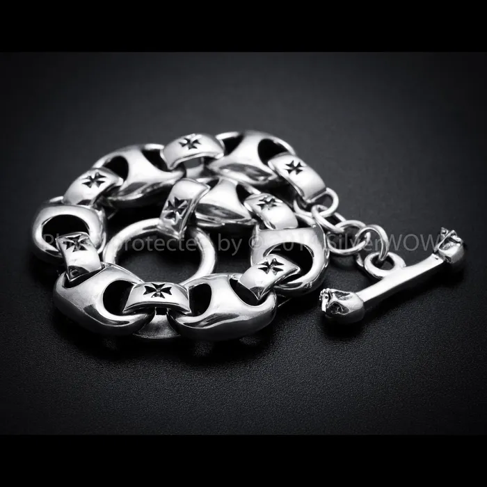 Iron Cross Mens Bracelet silverwow Bracelets