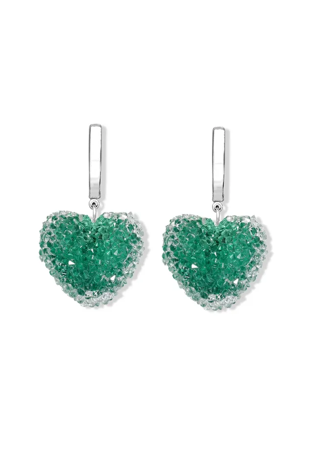 Jelly Heart Hoops Silver Cactus Crystal Haze Jewelry Necklaces