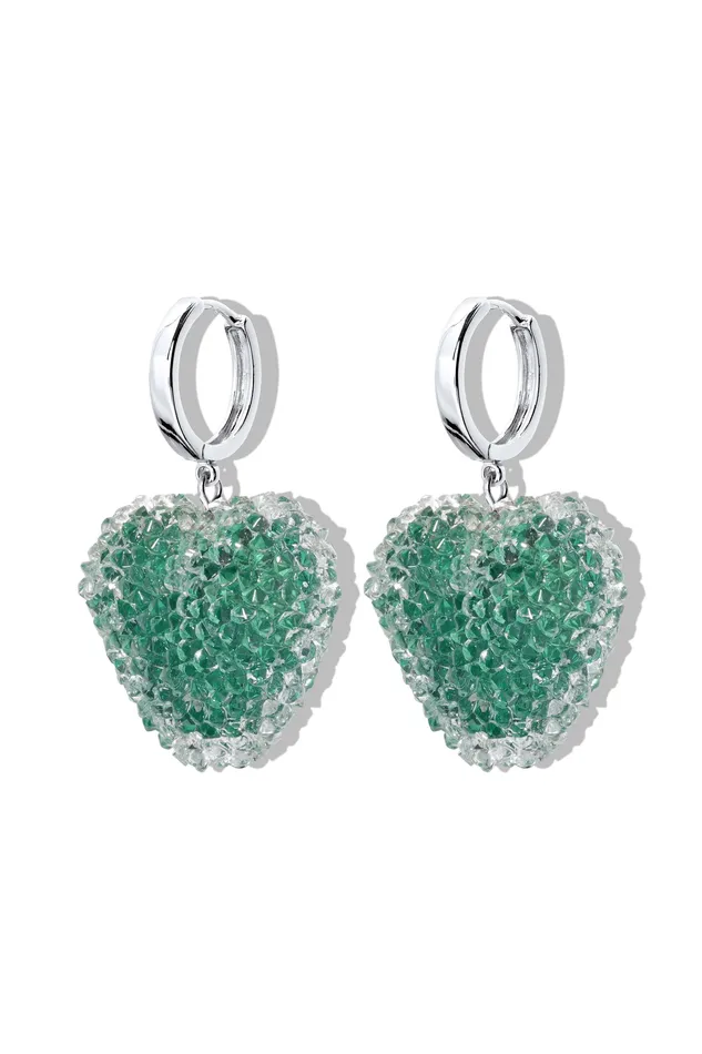 Jelly Heart Hoops Silver Cactus Crystal Haze Jewelry Necklaces