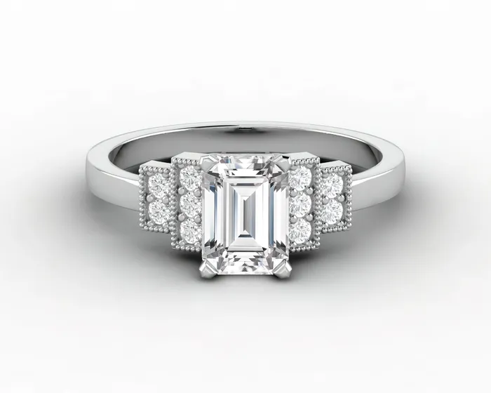 Joelle 10 Ct Emerald Cut Engagement Ring Sapheena Jewelry Rings