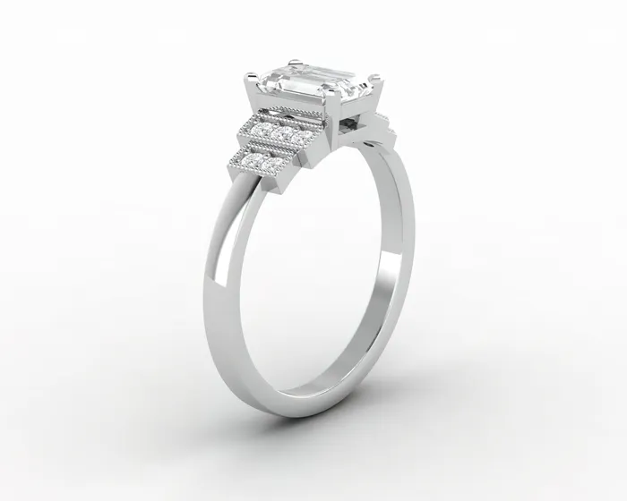 Joelle 10 Ct Emerald Cut Engagement Ring Sapheena Jewelry Rings