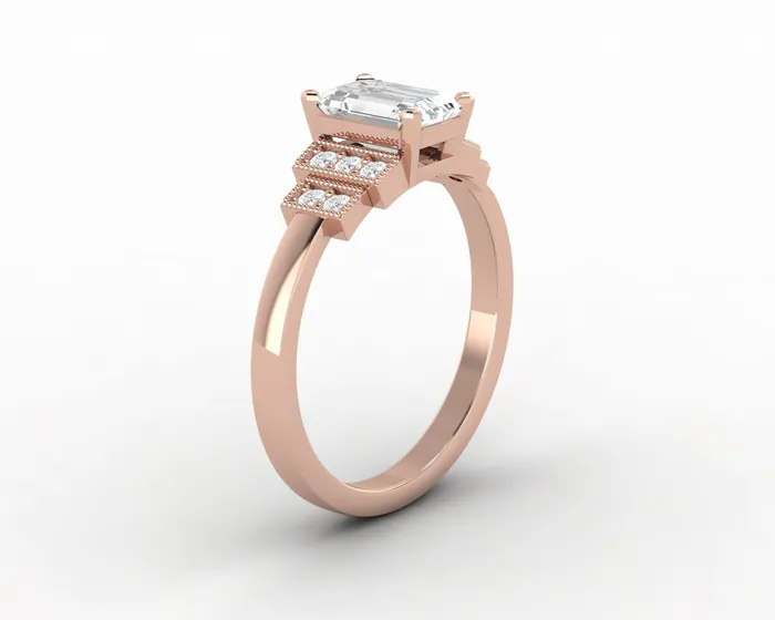 Joelle 10 Ct Emerald Cut Engagement Ring Sapheena Jewelry Rings