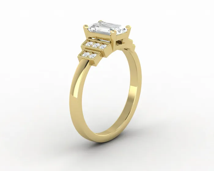 Joelle 10 Ct Emerald Cut Engagement Ring Sapheena Jewelry Rings