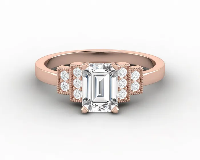 Joelle 10 Ct Emerald Cut Engagement Ring Sapheena Jewelry Rings