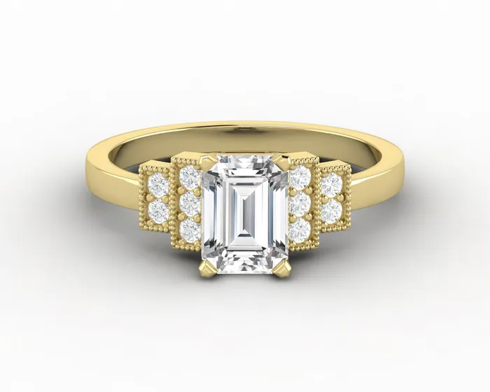 Joelle 10 Ct Emerald Cut Engagement Ring Sapheena Jewelry Rings