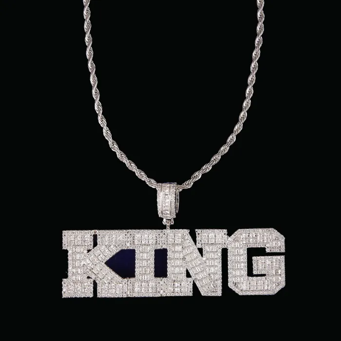 KING Necklaces Stylish Iced Out Personalized Custom Name Necklace Pendant