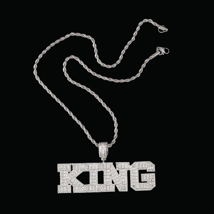 KING Necklaces Stylish Iced Out Personalized Custom Name Necklace Pendant