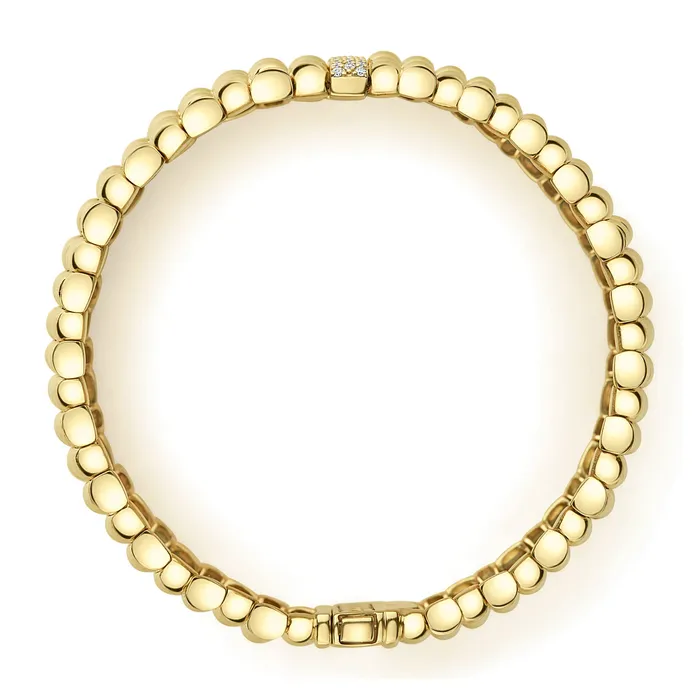 LAGOS Bracelets Caviar Gold Single Station 18K Gold Diamond Bracelet 20mm