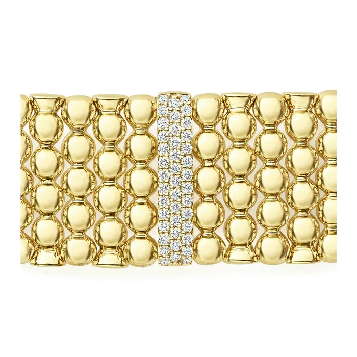 LAGOS Bracelets Caviar Gold Single Station 18K Gold Diamond Bracelet 20mm